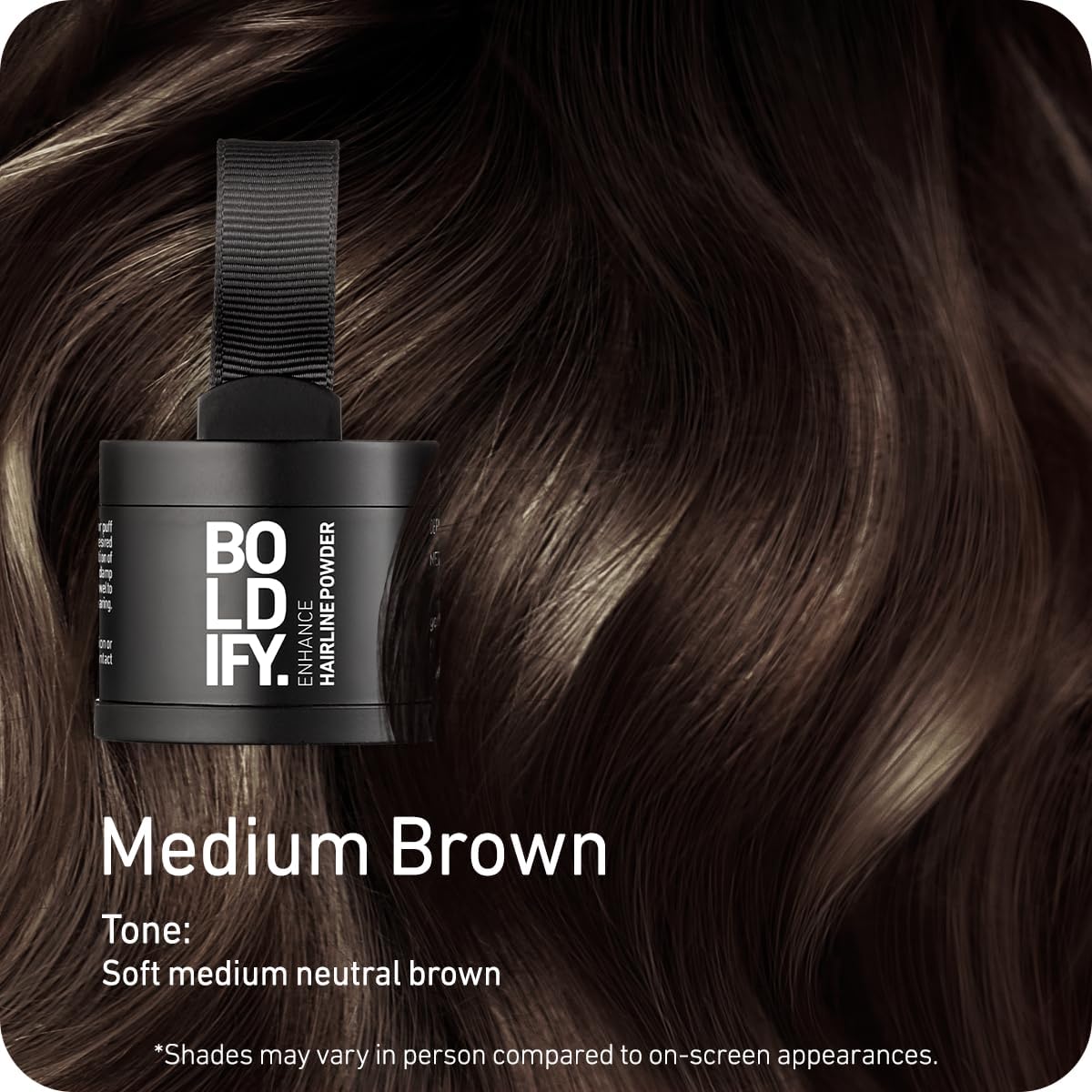 BOLDIFY Hairline Powder Instantly Conceals Hair Loss | Root Touch Up Hair Powder | Hair Toppers for Women & Men | Root Cover Up | Stain-Proof 48 Hour Formula-MEDIUM BROWN.