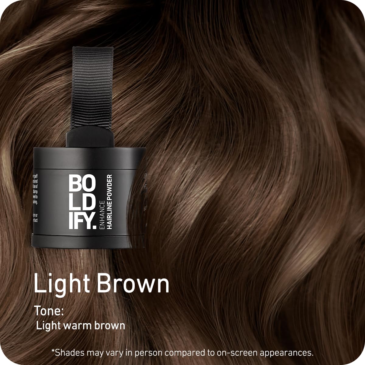 BOLDIFY Hairline Powder Instantly Conceals Hair Loss | Root Touch Up Hair Powder | Hair Toppers for Women & Men | Root Cover Up | Stain-Proof 48 Hour Formula -LIGHT BROWN.