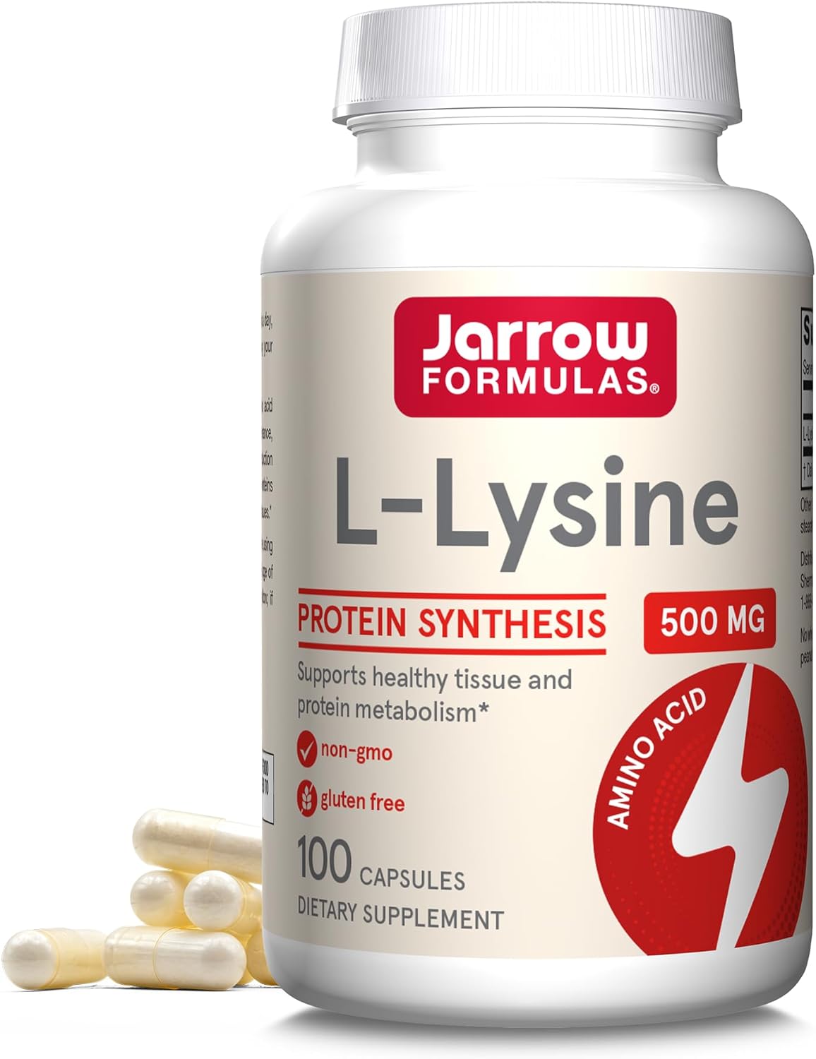 Jarrow Formulas L-Lysine 500 mg Essential Amino Acid for Protein Metabolism