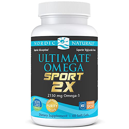 Nordic Naturals ULTIMATE OMEGA 2X SPORT 2150mg Omega 3 supplement EPA & DHA Omega 3 Lemon Fish Oil 60 SoftGel