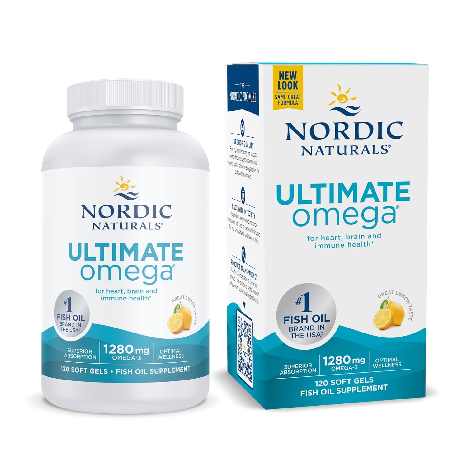 Nordic Naturals Ultimate Omega, 1280 mg Omega-3, Lemon Flavor