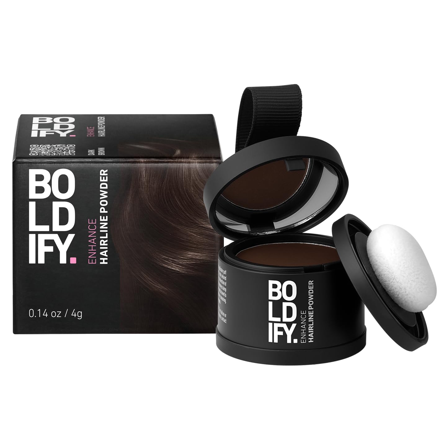 BOLDIFY Hairline Powder Instantly Conceals Hair Loss | Root Touch Up Hair Powder | Hair Toppers for Women & Men | Root Cover Up | Stain-Proof 48 Hour Formula-DARK BROWN.