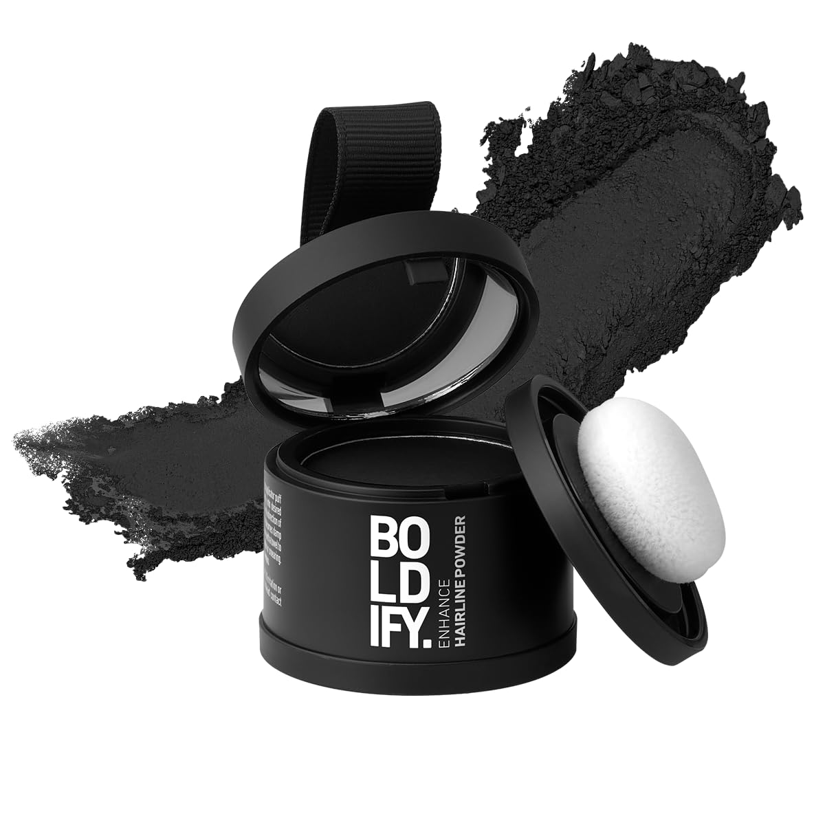 BOLDIFY Hairline Powder Instantly Conceals Hair Loss | Root Touch Up Hair Powder | Hair Toppers for Women & Men | Root Cover Up | Stain-Proof 48 Hour Formula-BLACK.