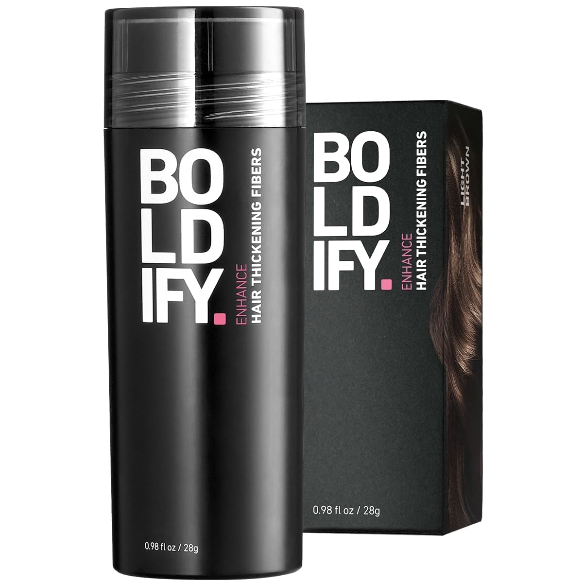 BOLDIFY Hair Fibers for Thickening Hair Undetectable & Natural - 28g Bottle - Completely Conceals Hair Loss in 15 Sec - Hair Thickener & Topper for Fine Hair for Women & Men- LIGHT BROWN.