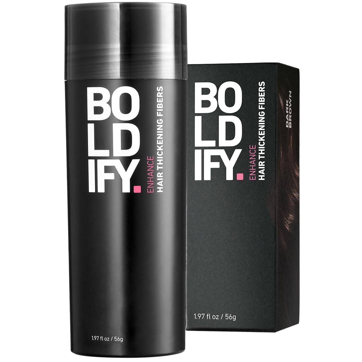 BOLDIFY Hair Fibers for Thickening Hair Undetectable & Natural - 56g Bottle - Completely Conceals Hair Loss in 15 Sec - Hair Thickener & Topper for Fine Hair for Women & Men- BLACK.