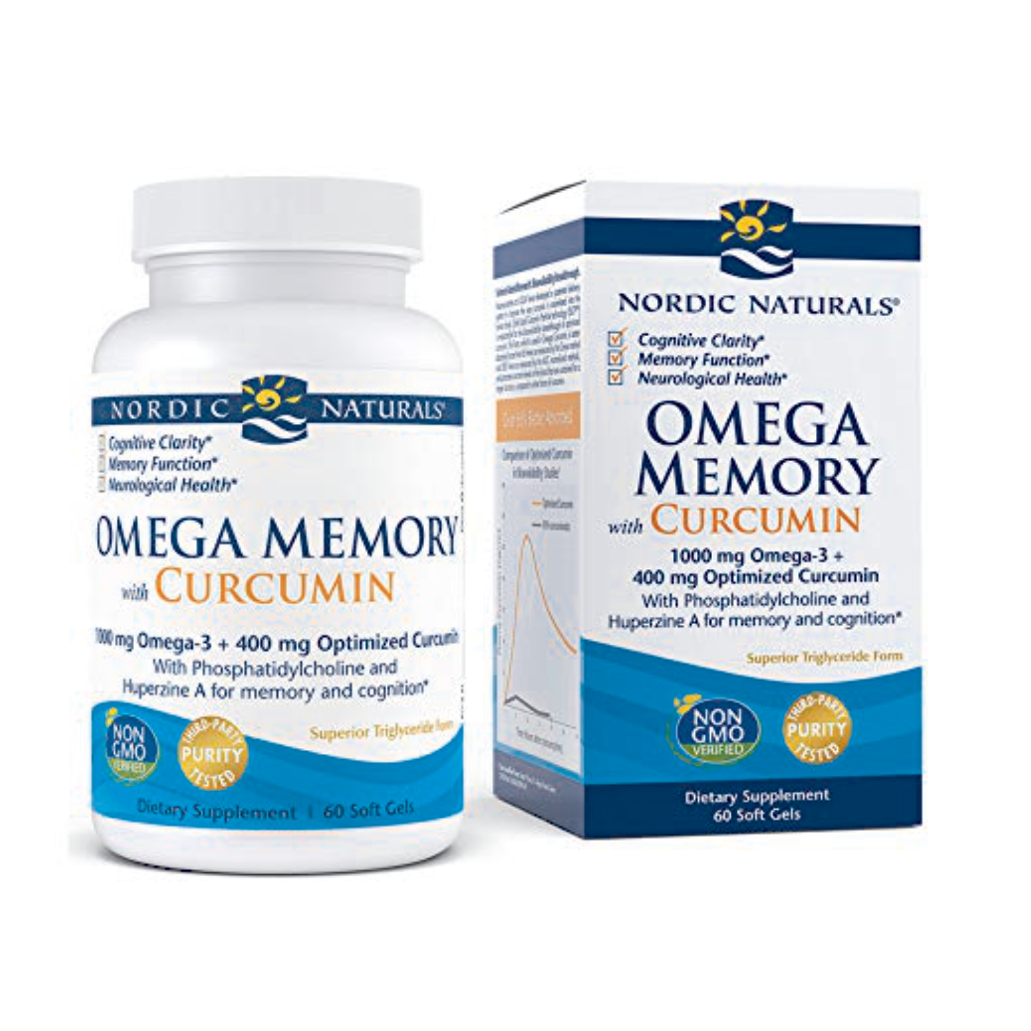 Nordic Naturals | Omega Memory with Curcumin | 1000 mg Omega-3 + 400 mg Optimized Curcumin per serving