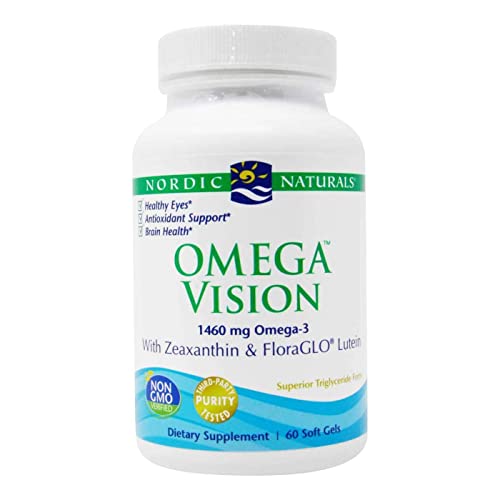 Nordic Naturals Omega Vision | 1460mg Omega 3 with Zeaxanthin and FloraGLO Lutein per serving