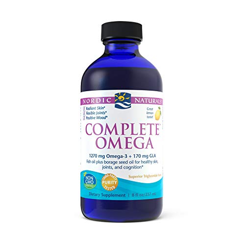 Nordic Naturals Complete Omega-3 1270 mg Fish Oil + 170mg GLA Borage Seed Oil Omega 6 & 9- Lemon Flavour