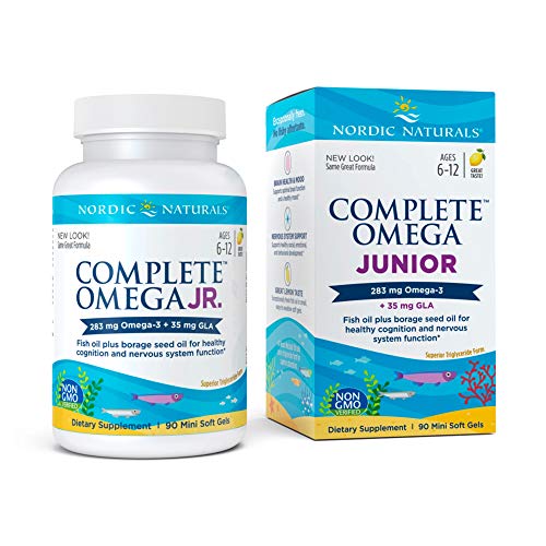 Nordic Naturals Complete Omega Junior | 283 Mg Omega 3 Fish Oil EPA & DHA Supplement | Fish Oil Omega 3 6 9 - Lemon Flavour