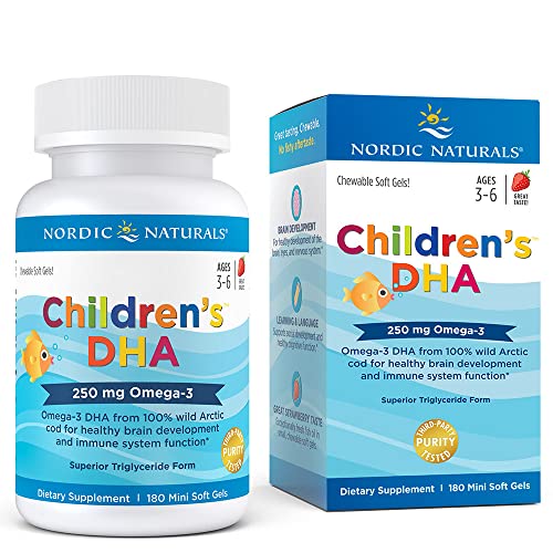 Nordic Naturals Children’s DHA | 250mg Omega-3 per serving with Wild Artic Cod | Ages 3yrs-6yrs |