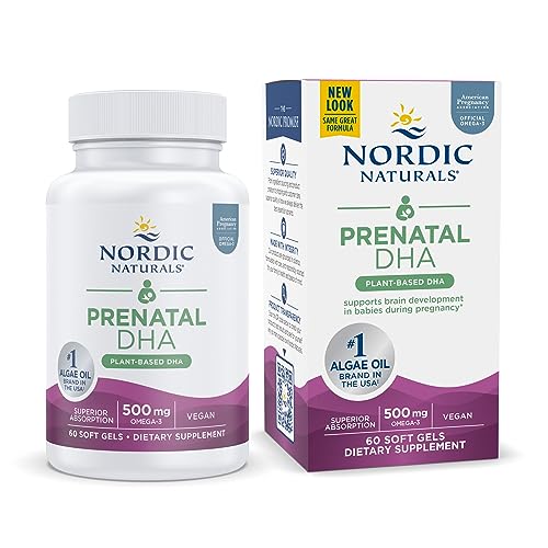 Nordic Naturals Prenatal DHA | 500 Mg Omega 3 Fish OIl | Prenatal Supplement For Babies During Pregnancy & Lactation | Prenatal Vitamins For 60 Soft Gels