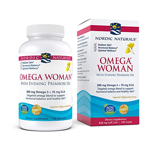 Nordic Naturals Omega Woman | 500 mg Omega-3 + 76mg GLA per serving | Evening Primrose Oil