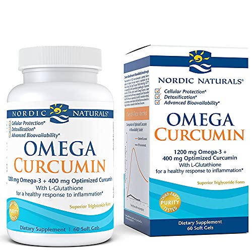 Nordic Naturals Omega Curcumin Supplement | 1200 Mg Omega 3 Fish Oil EPA DHA + 400 Mg Optimized Curcumin L- Glutathione