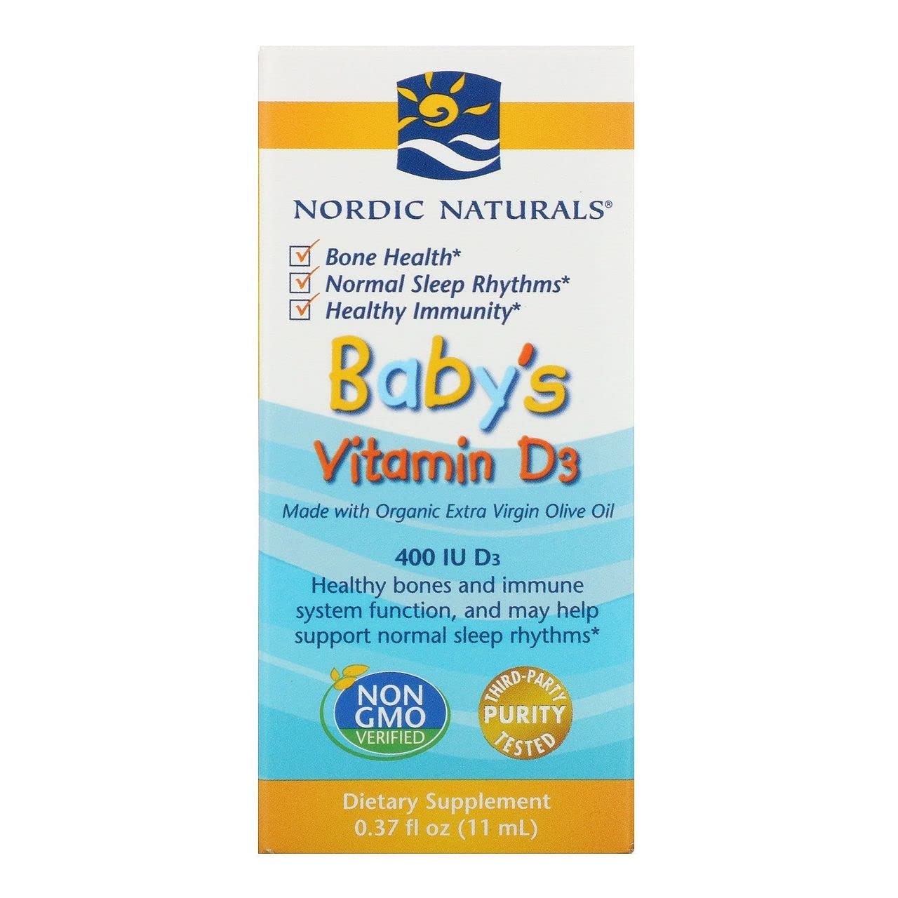 Nordic Naturals Baby’s Vitamin D3 | 400 IU D3 | Unflavored