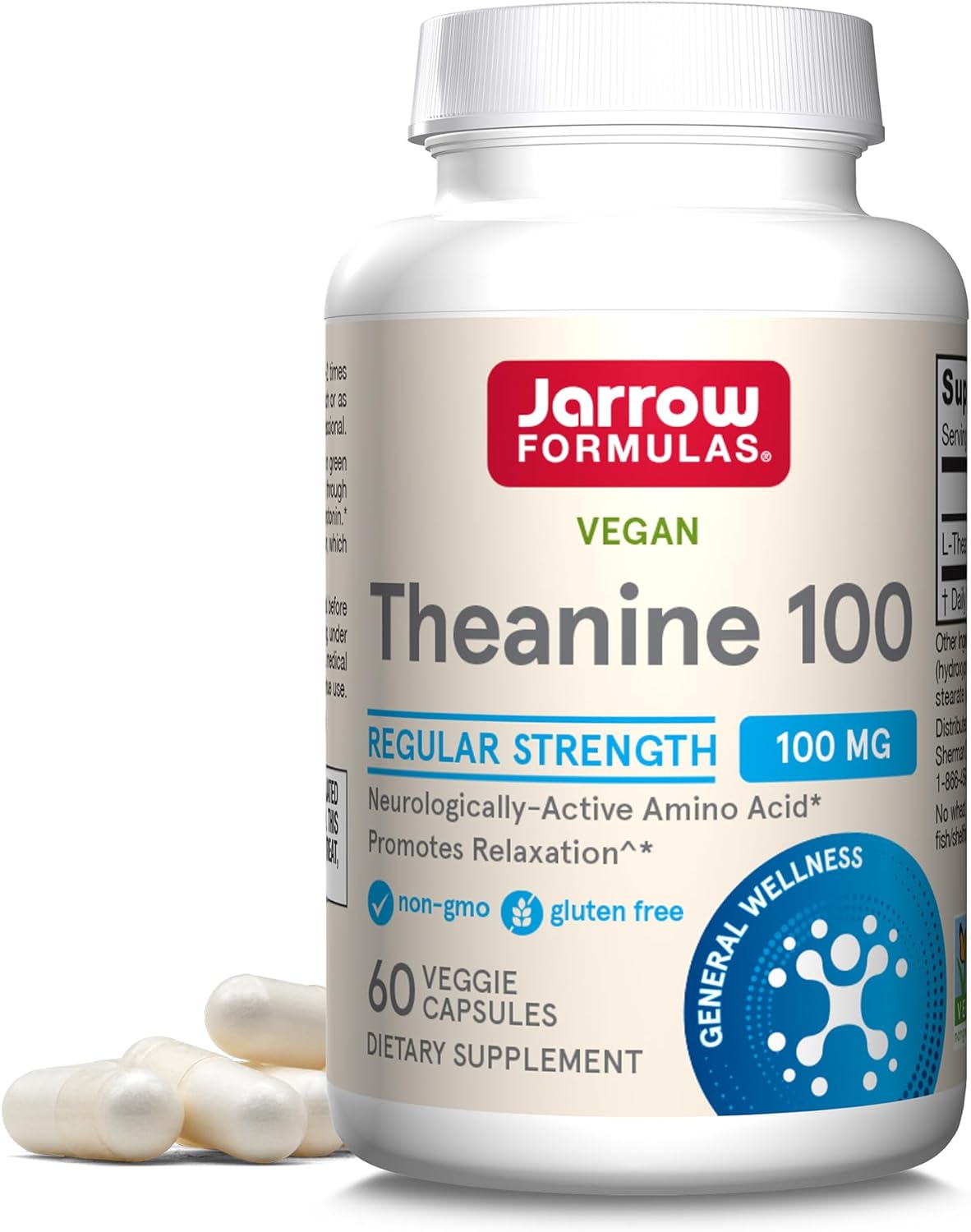 Jarrow Formulas Regular Strength Theanine 100 mg, Dietary Supplement That Promotes Relaxation