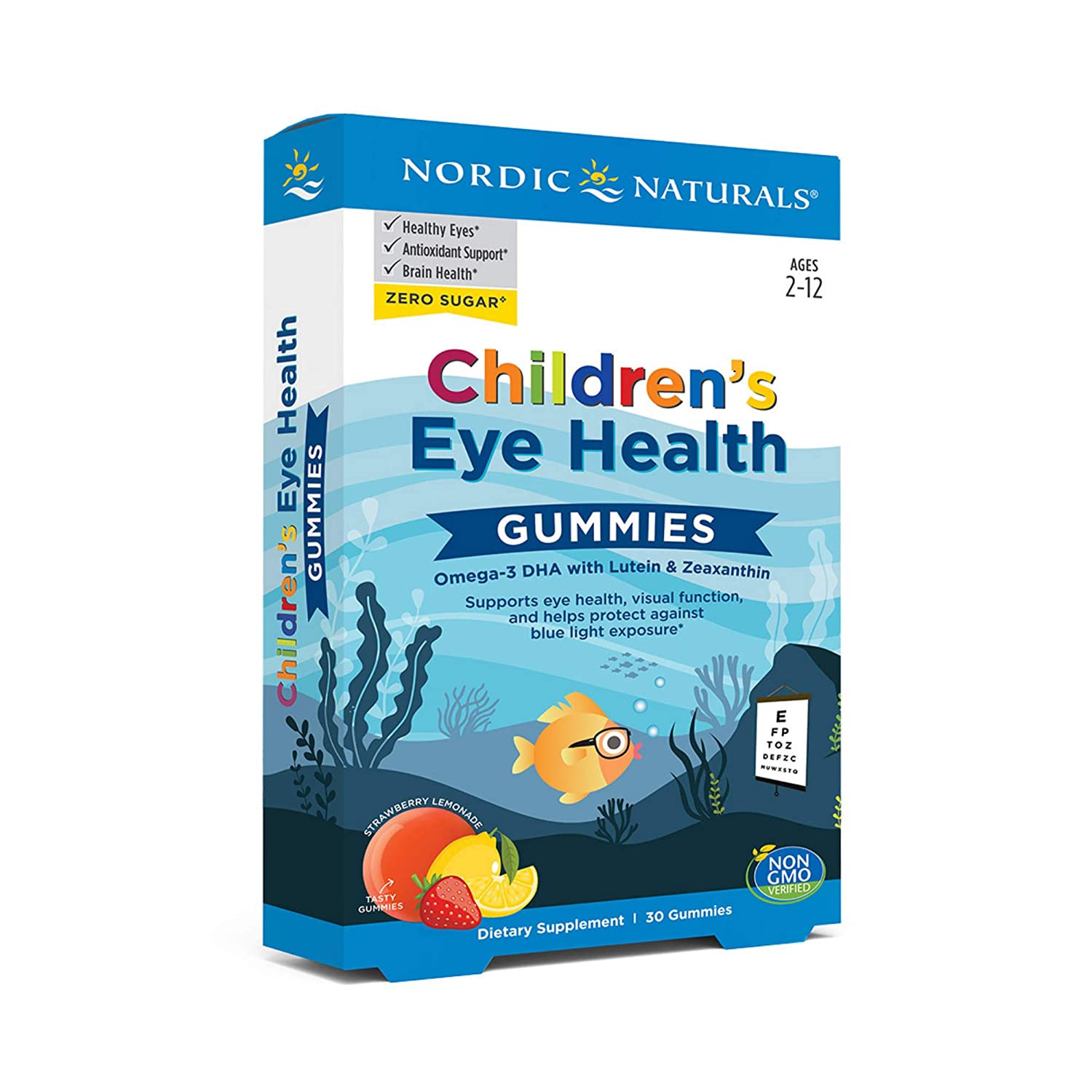 Nordic Naturals Children’s Eye Health Gummies | 484mg  Omega-3 per serving with Lutein & Zeaxanthin | Ages 2yrs-12yrs