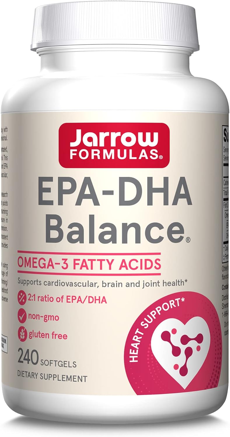 Jarrow Formulas EPA-DHA Balance 600 mg 2:1 Ratio of EPA & DHA - Supplement Supports Brain & Joint Health - Ultra-Purified, Highly Concentrated